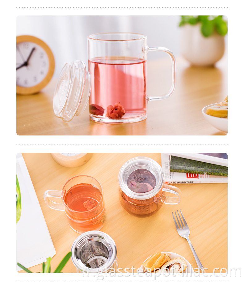 Échantillon gratuit lilas 430 ml/450 ml personnalisé personnalisé gobelet en verre clair eau/café/tasse à café et tazas/tasse à thé avec logo
